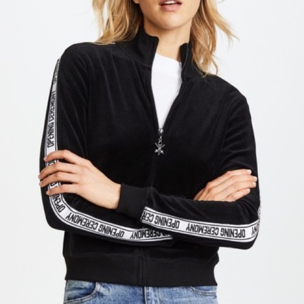 New Opening Ceremony Vintage Black Velour Cropped Jacket XS with tags